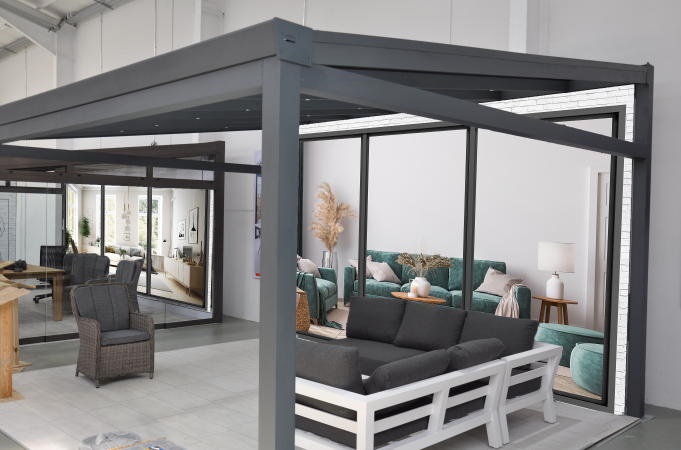 Textielframes veranda's - H1 instore textielframes pos verasol 2 - H1-TF-A1